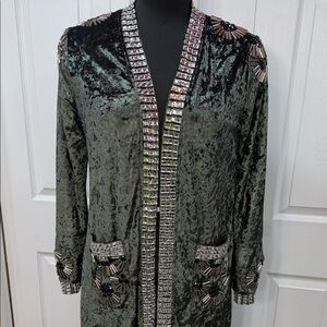 Velvet Embellished Long Robe